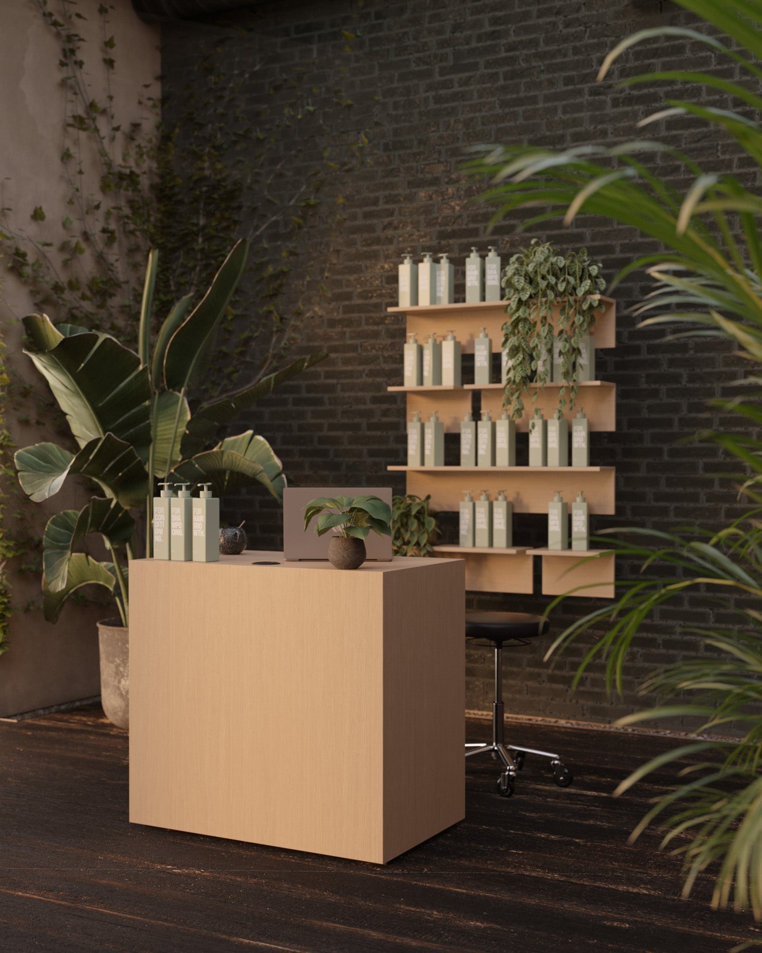 Display - Plank in eikenpatroon - 61cm