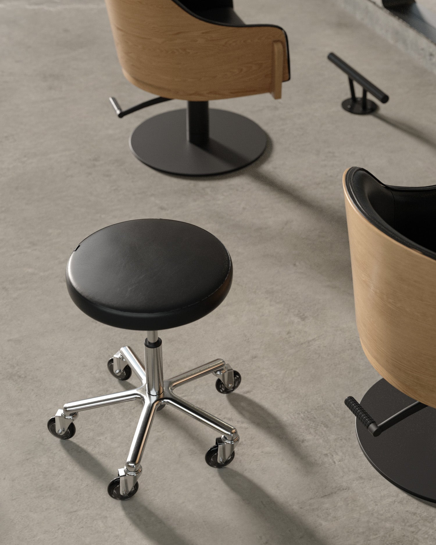 Kappersstoelen, klantenstoel en kapperskrukken: wat is het verschil?