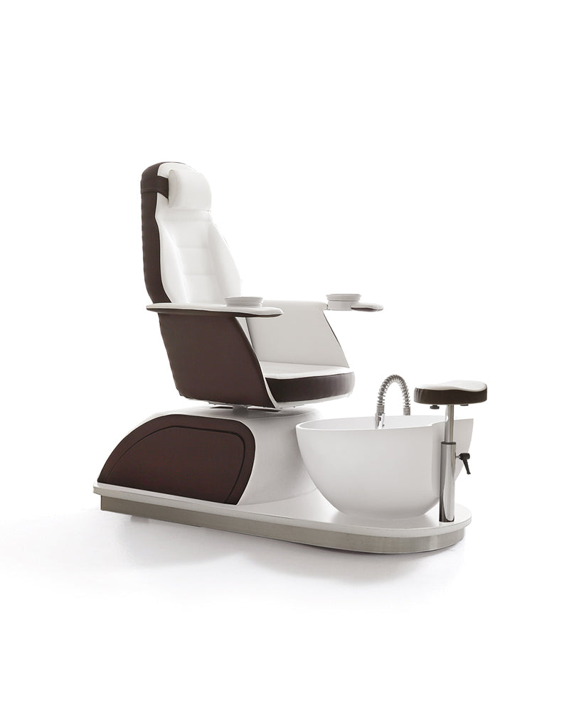 Saint Barth - White and brown pedicure chair - Built-in foot bath