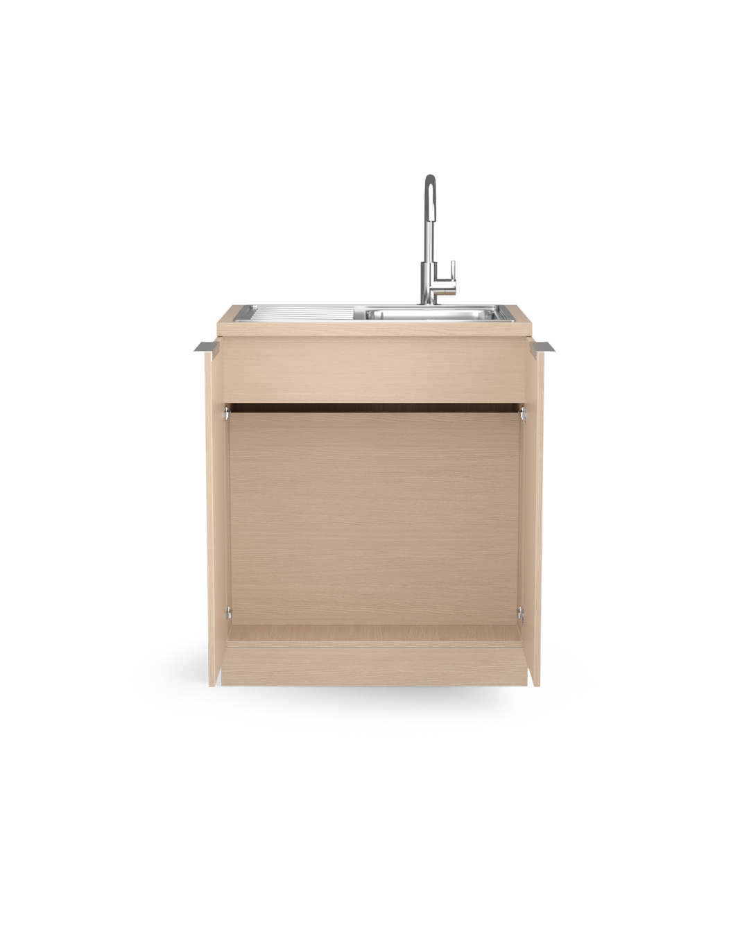 Colorbar washbasin - Washbasin in oak pattern - Chrome sink