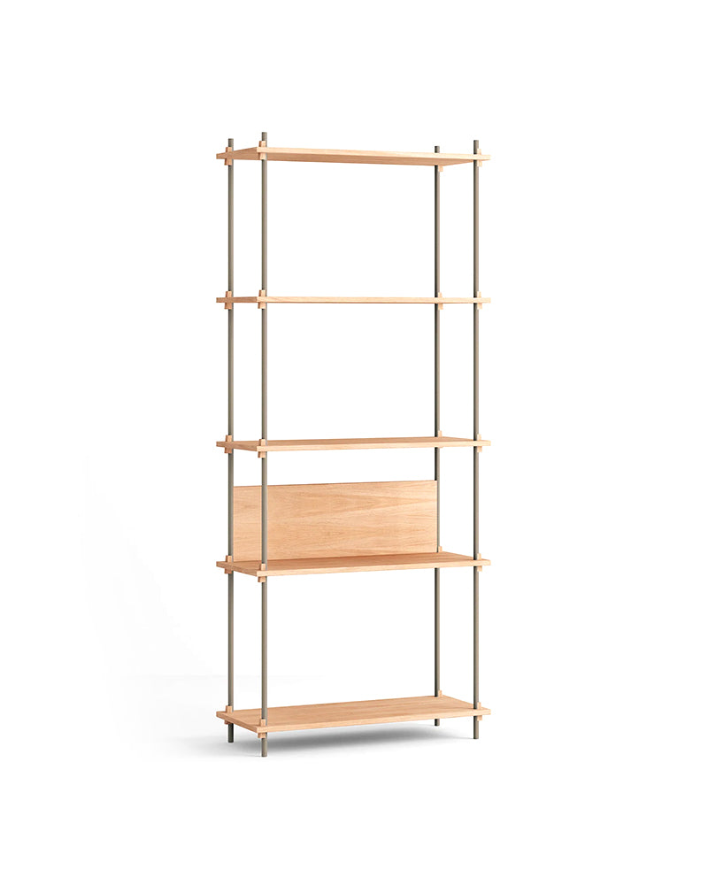 Large sales rack in oak and warm grey