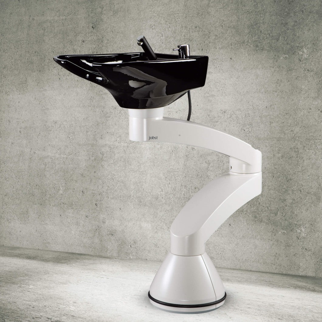 Contura swing PLUS - White pedestal sink - Black basin